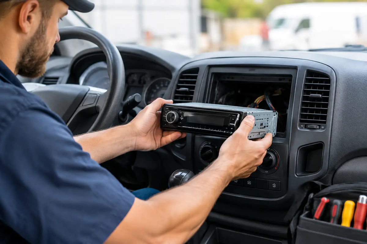 Car Stereo Installation for a Work Vehicle