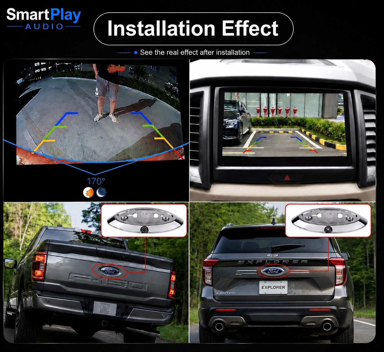 SmartPlay Audio Ford Badge 1080P AHD Reverse Camera