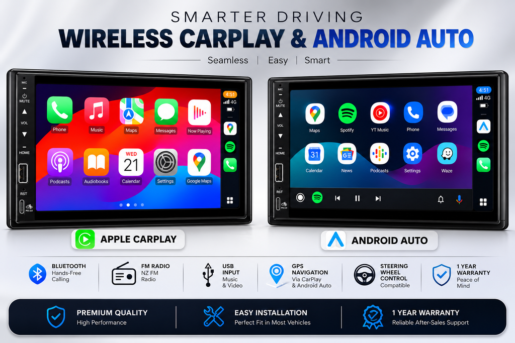 SmartPlay Audio 7" Wireless Apple CarPlay & Android Auto Stereo