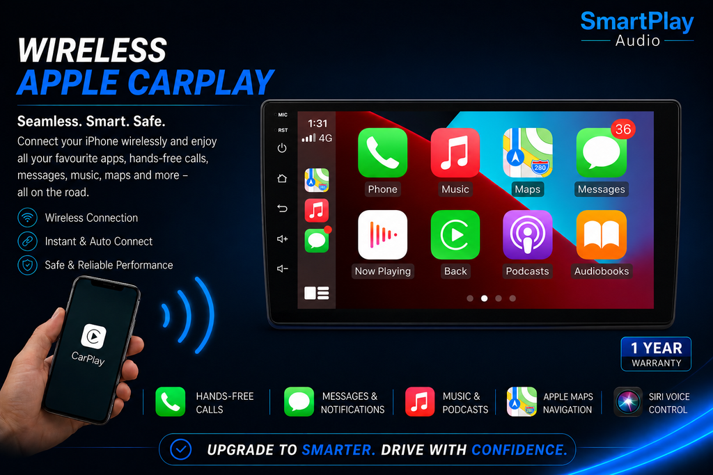SmartPlay Audio 9" Wireless Apple CarPlay & Android Auto Stereo