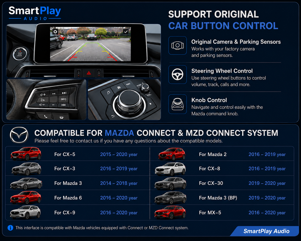 SmartPlay Audio Mazda Wireless Apple CarPlay & Android Auto Retrofit Module