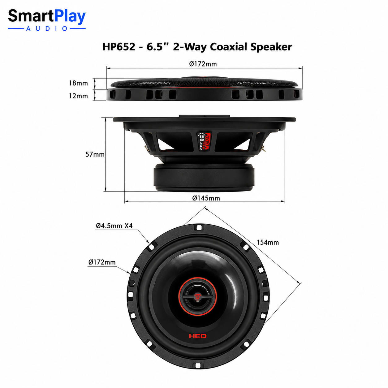 CERWIN VEGA HED Series 6.5" 2-Way Coaxial Speakers 60W RMS / 320W Max (Pair)